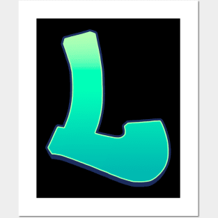 Letter L - Green fade Posters and Art